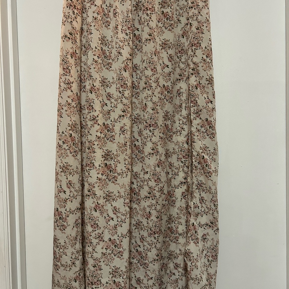 Floral Beige Maxi Skirt